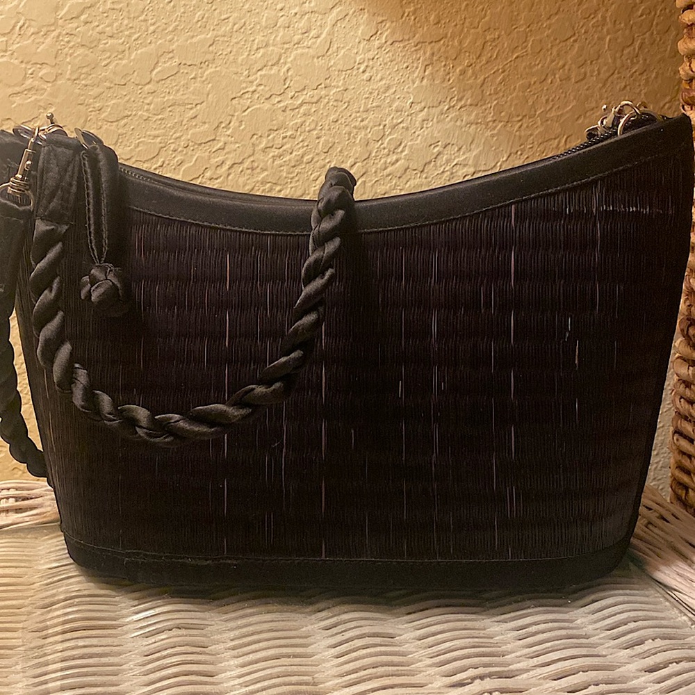 Black Tatami Woven Purse